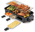 Pukomc Electric Indoor Grill,2 in 1 Indoor Grills for Kitchen with Grill Net & Non-Stick Cooking Removable Plate, Temperature Control, Dishwasher Safe, 1700W Black