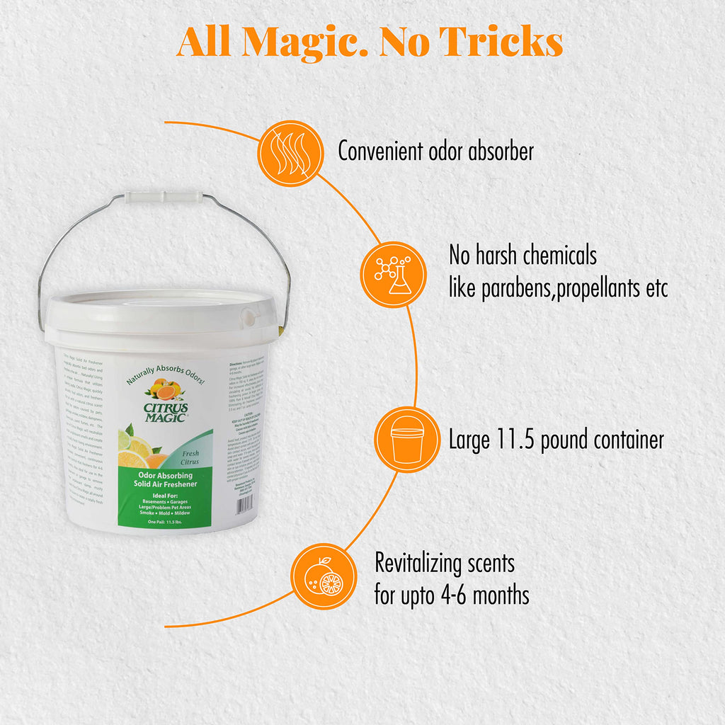 Citrus Magic Odor Absorbing Solid Air Freshener, Fresh Citrus, 11.5-Pound