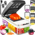 Mueller Vegetable Chopper - Versatile Mandoline Slicer & Dicer with Container | White Sand/Grey