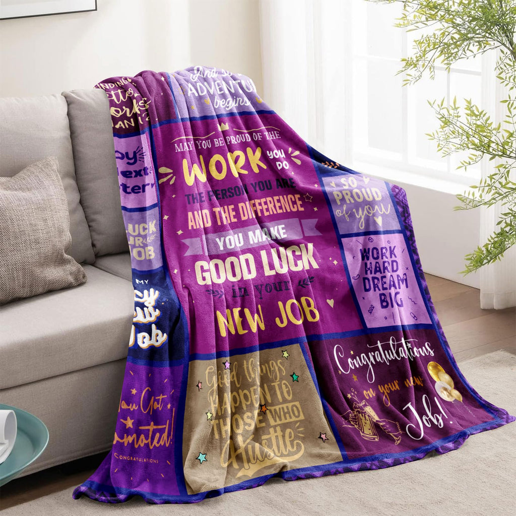 Dfaqehk New Job Gift for Women, Congratulation Promotion Gifts for Women, New Job Gifts for Her, Gift for Coworker Leaving, Job Promotion Presents Throw Blanket 60" x 50"