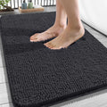 OLANLY Bathroom Rugs - Extra Soft Chenille Bath Mats with Rubber Backing | Quick Dry, Machine Washable, 34x21, Dark Grey