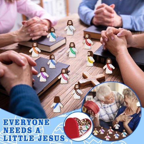Bamamon Mini Jesus Figurines - 50 Pcs Bulk Easter Toys for Sunday School & Baptism Gifts