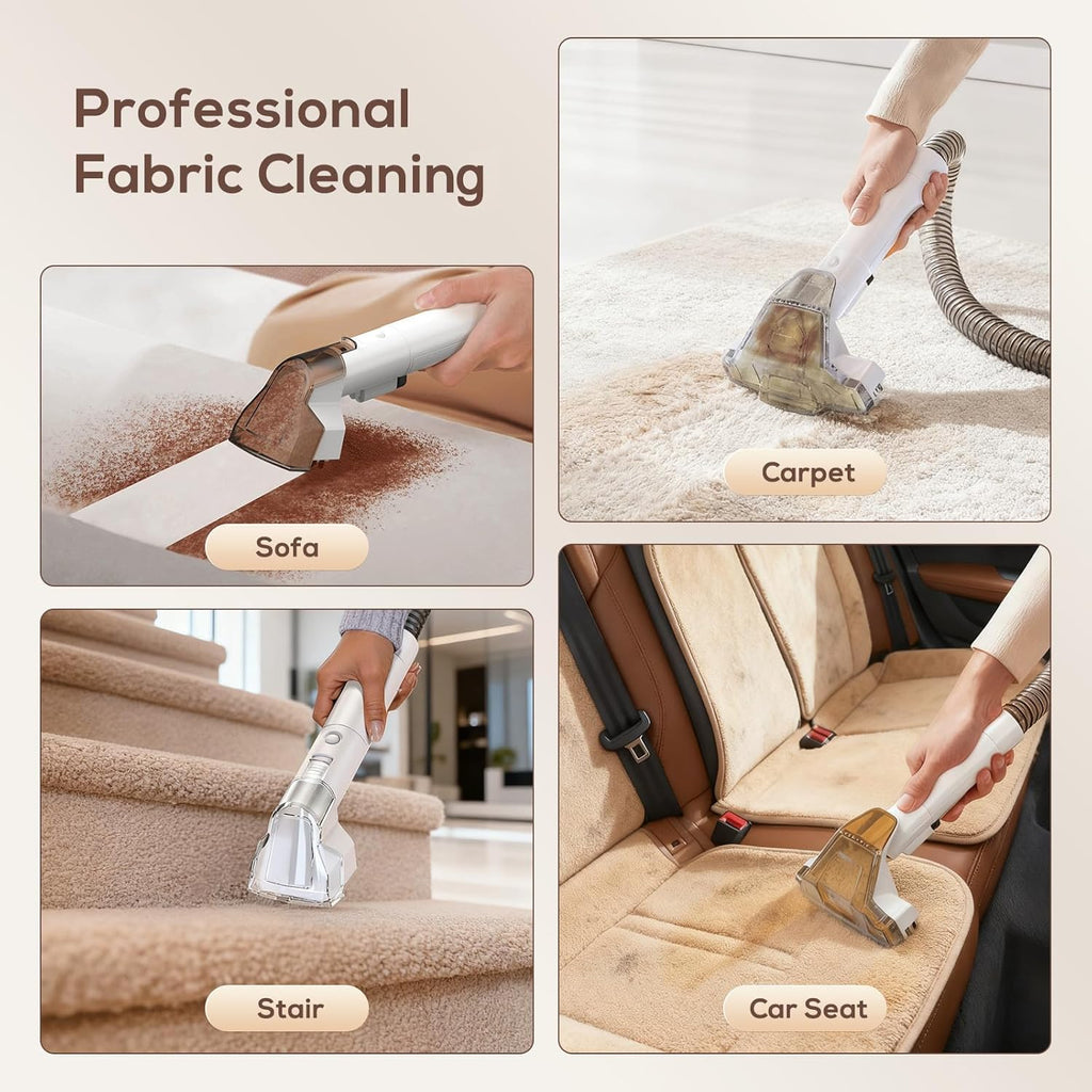 Skiennix Upholstery Cleaner - Portable 15Kpa Deep Stain Removal for Carpets, Pets & Couches