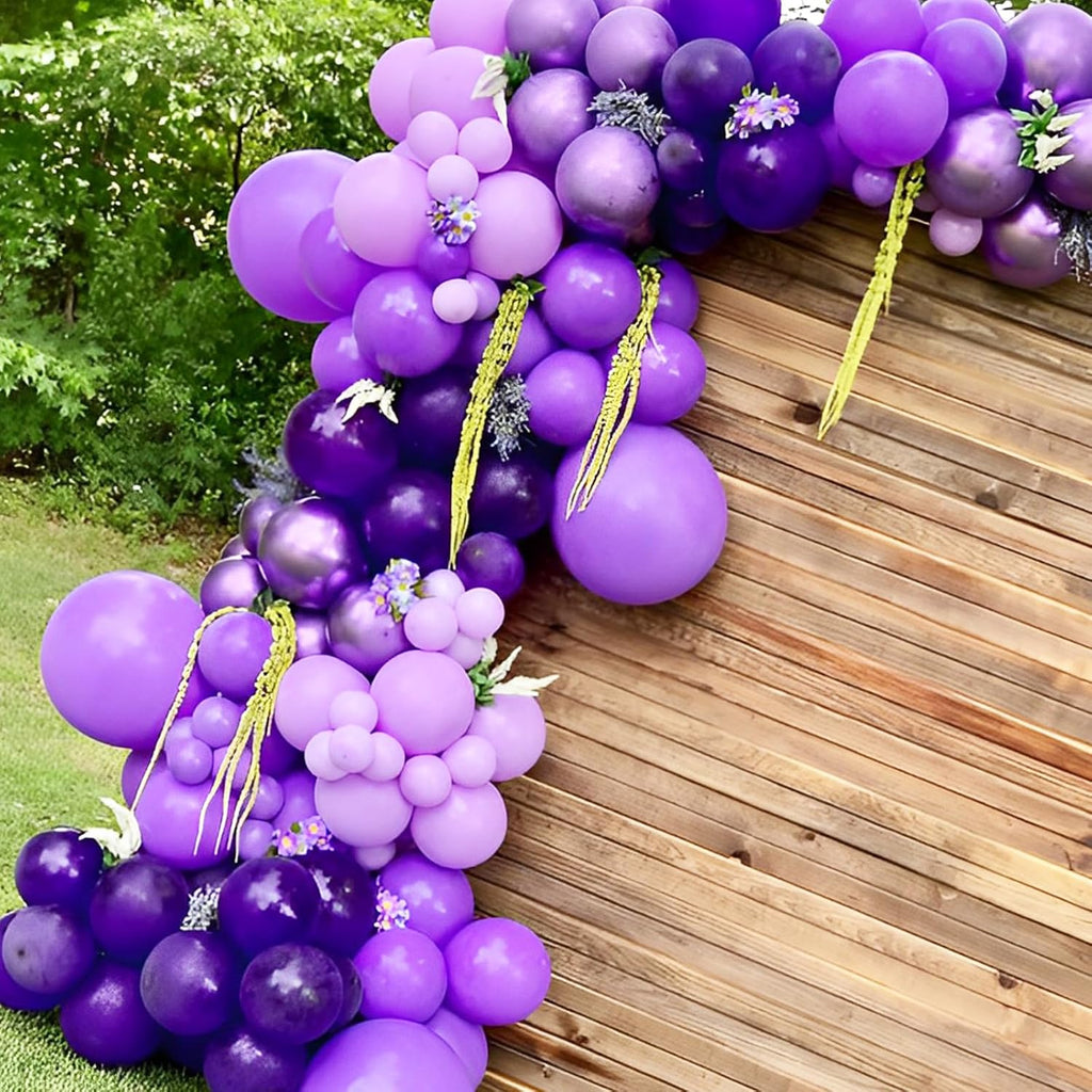 Voircoloria 90-Pack Purple Balloons - Versatile Sizes for Halloween, Graduation, Weddings & Parties