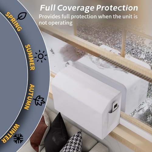 Flamorrow Outdoor Air Conditioner Cover and Indoor Air Conditioner Cover with Bag for U-Shaped Window AC Unit, Dustproof & Windproof Window AC Covers for Outside & Inside Unit Full Coverage Protection