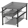 Simple Houseware Stackable 2 Tier Basket Drawer, Black