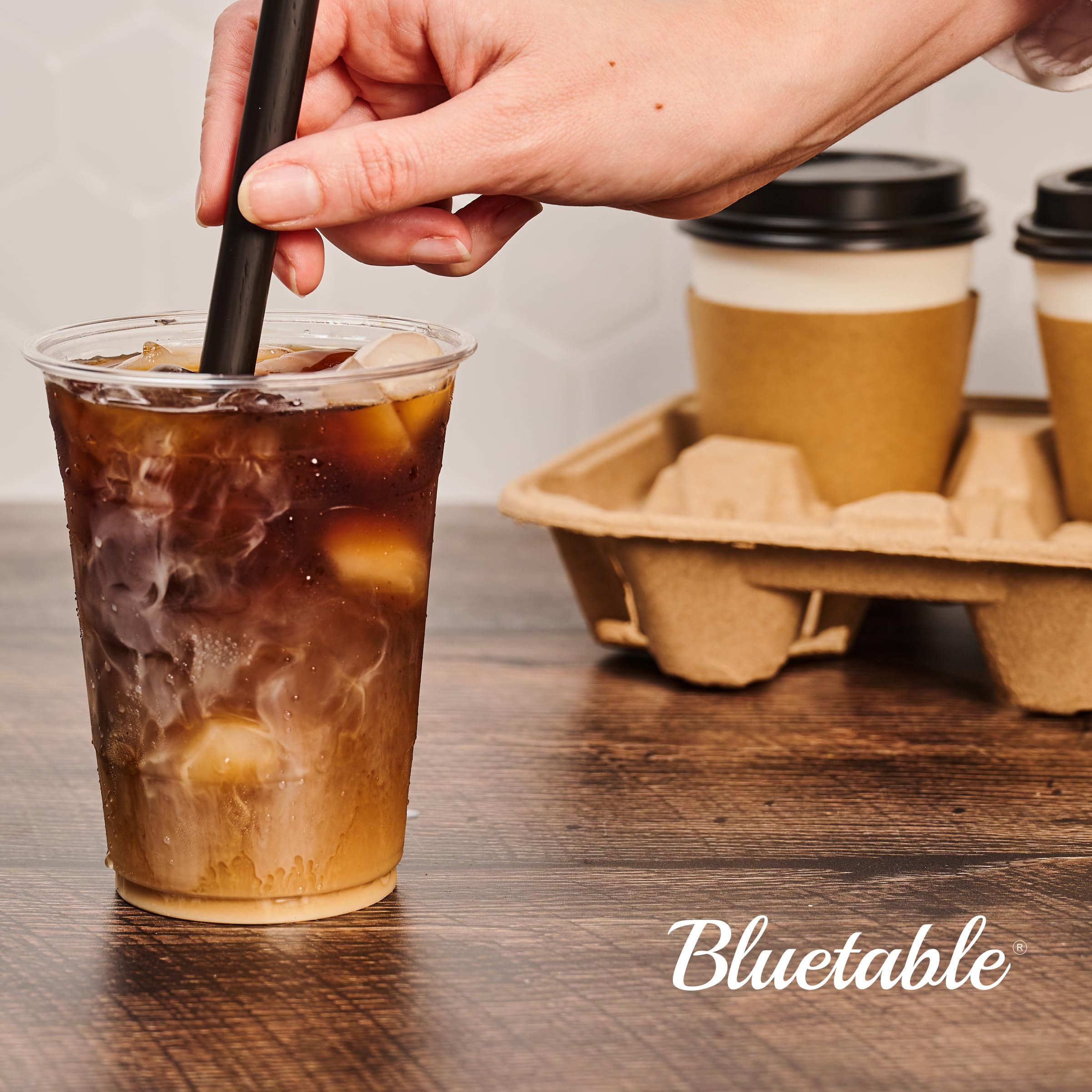 4 Cup 8 oz. - 32 oz. Drink Carriers & Paper Cup Holder (25 Pack) For Disposable Cups, Delivery Carrier- To Go - Coffee Drinks or Iced Drink Molded Fiber [25 Case Pack]