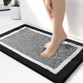 OLANLY Microfiber Bath Rugs - Extra Soft & Absorbent Non-Slip Mats | 24x16 Black, Machine Washable