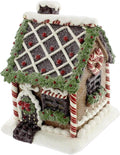 Bridge Collection Lighted Gingerbread House Figurine - Festive Christmas Tabletop Accent with Peppermint Roof & Candy Details