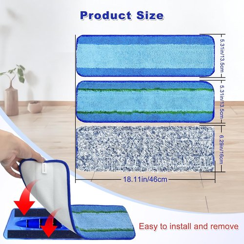 Bona - 6 Pack Microfiber Cleaning Pads - Washable & Reusable for Hardwood Floors | Deep Cleaning & Dusting