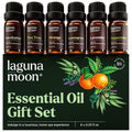 Lagunamoon Essential Oils Aromatherapy Set - 6 Premium Oils for Diffusers & Home Care | 10mL Each