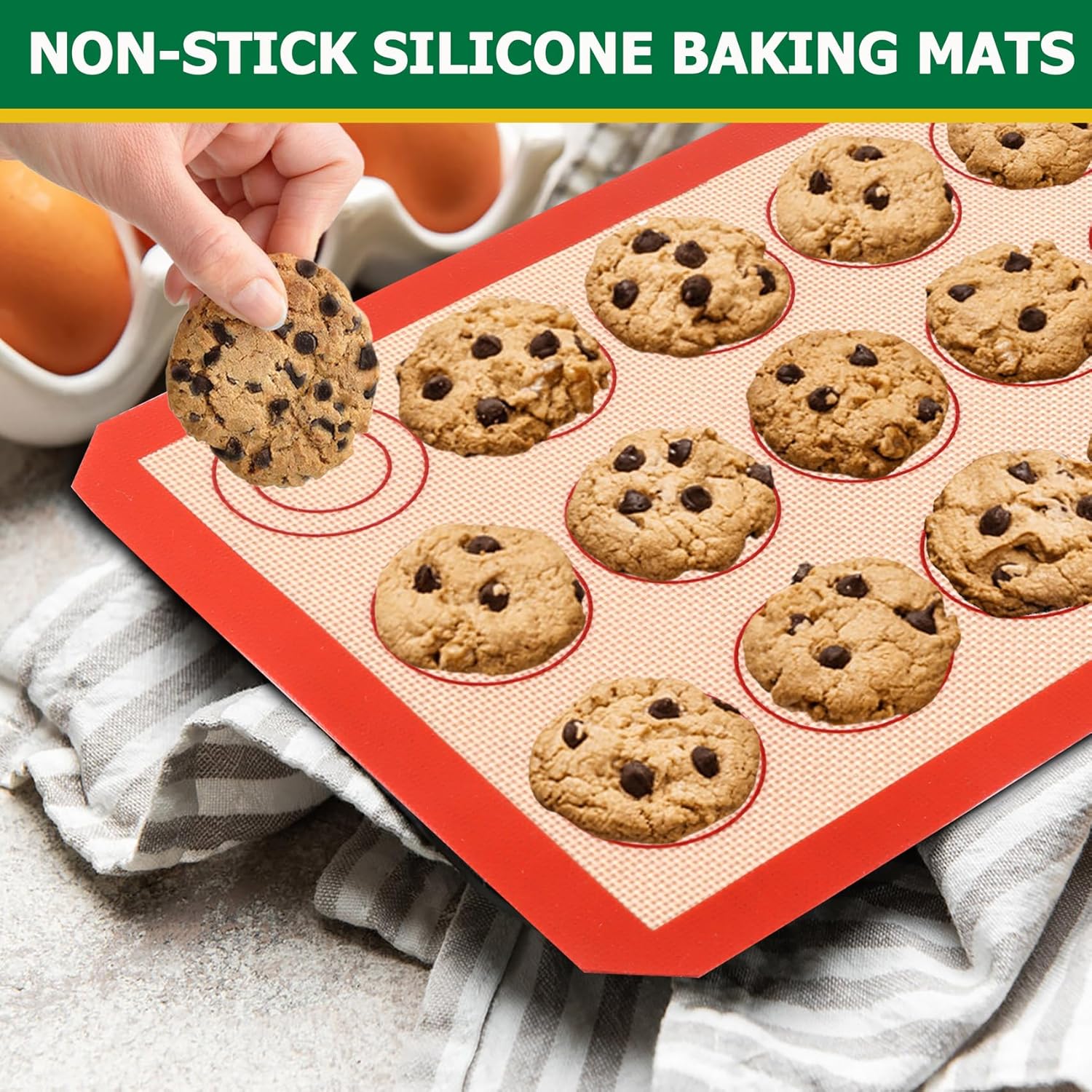 TeamFar Stainless Steel Baking Sheet Set - 9-Piece with Racks & Silicone Mats for Easy Oven Baking