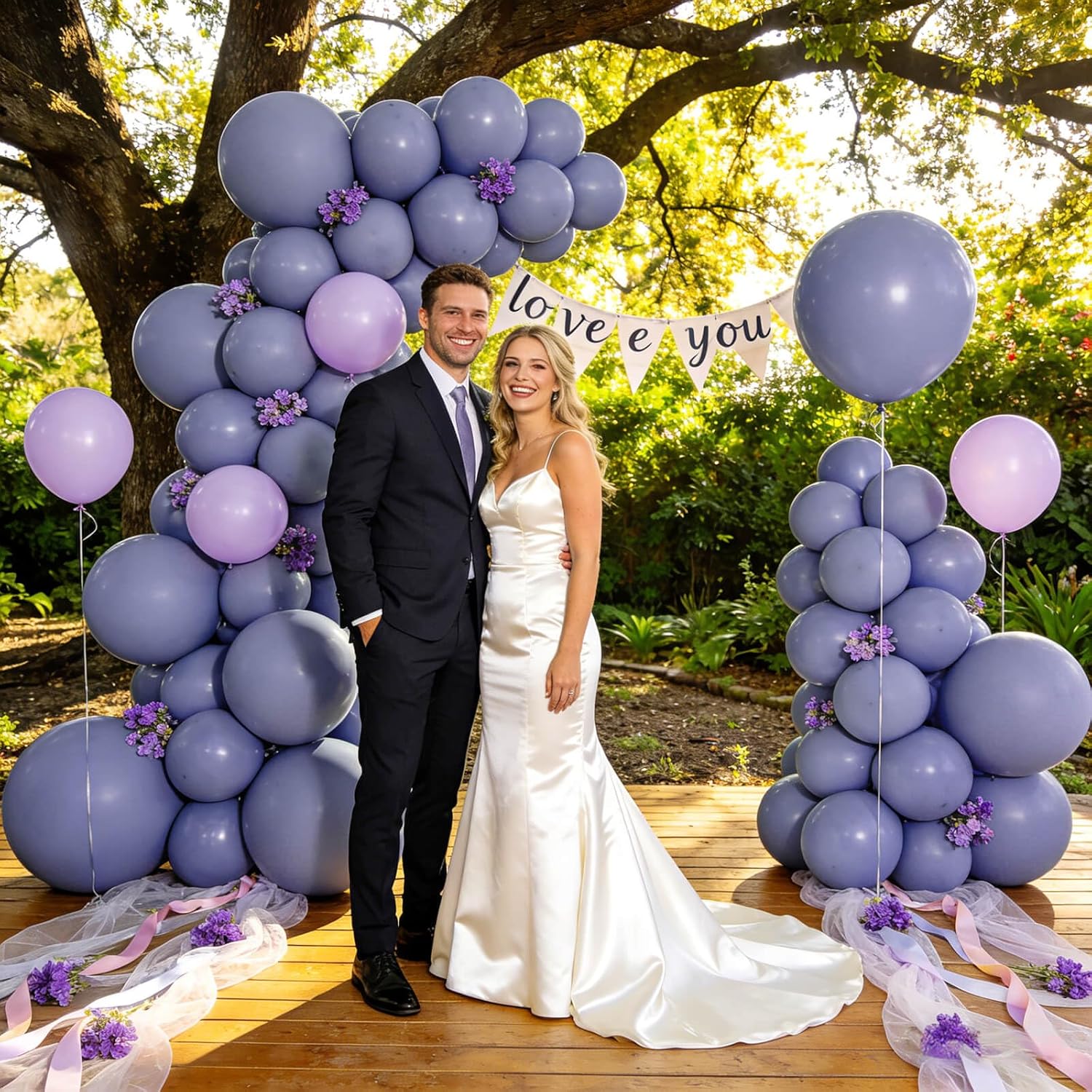 Skiennix Dusty Blue Balloons - 12 Inch Latex Balloons for Birthday Party & Baby Shower | 110pcs with Ribbons