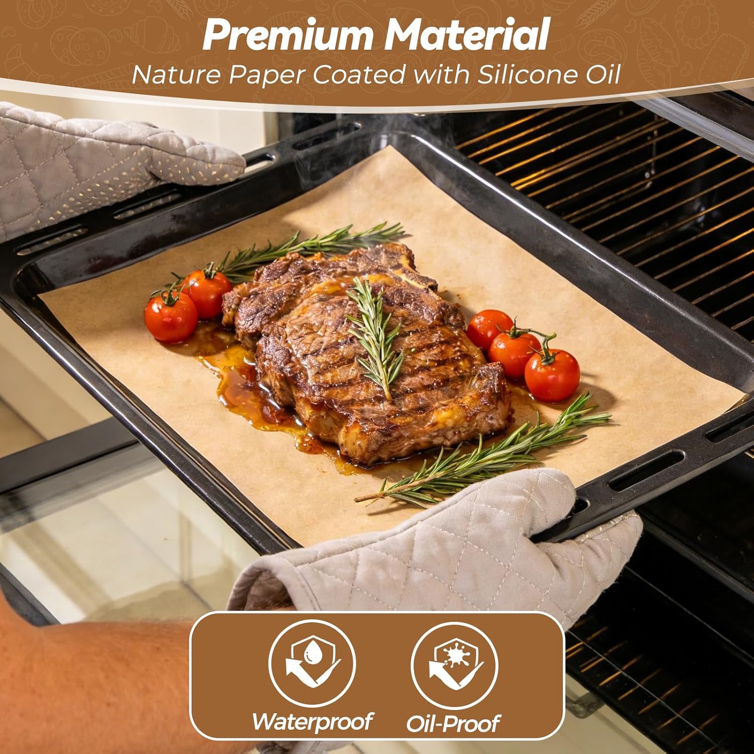 Skiennix 360 Count Heavy Duty Parchment Paper Sheets - No-Stick, Unbleached, Pre-Cut 9"x13" for Baking & Cooking