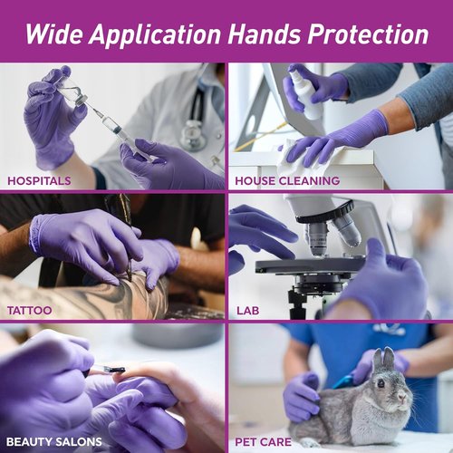 MedPride Powder-Free Nitrile Exam Gloves - Iris Blue, Medium, 100 Count Box for Superior Protection