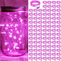 Skiennix 100 Pack Pink Fairy Lights - 7Ft 20 LED Twinkle String Lights | Battery Operated & Waterproof for Parties, Weddings, & Holidays