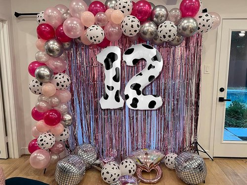 Cow Print Number Balloon - 40 Inch 0 Balloon for Farm Birthday Decorations | Perfect for Girls' Parties