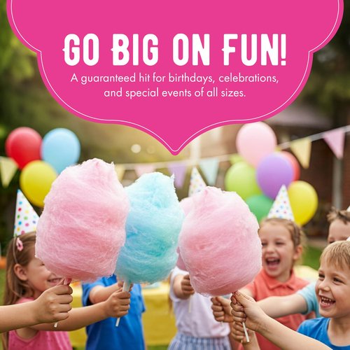 The Candery Cotton Candy Floss Sugar 32oz (2-Pack) Includes | Raspberry Blue and Strawberry | Plastic, Reusable Jars | Easy Pour Spout or Scoop | 2 LBS Jars