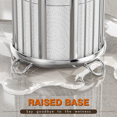 Bunoxea Toilet Paper Holder Stand, Freestanding Toilet Tissue Organizer, Minimalistic Storage Solution, Reserve Mega Rolls,Modern -2PACK Silver