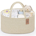 Skiennix Baby Diaper Caddy Organizer - 19L Cotton Rope Storage Basket with Removable Divider | Ideal for Nursery & Car