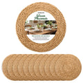 13 in Round Woven Placemats Plate Chargers Set of 12, Boho Farmhouse Rustic Woven Place Mats for Kitchen Dining Party Table Decor, Rattan Wicker Table Mats Jute Braided Chargers for Dinner Plates