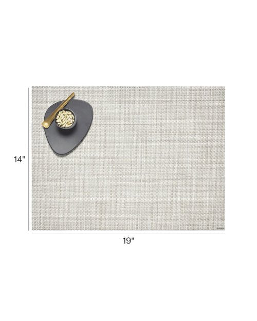 Chilewich Basketweave Placemats - Woven Placemats Set of 4 - Reusable, Stain-Resistant, Indoor/Outdoor Tabletop Protection - Natural - 14" x 19" Rectangle