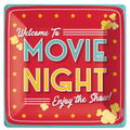 Movie Night Square Paper Plates - 10" (Pack of 20) - Delightful Disposable Dinnerware for Cinema-Themed Parties & Events