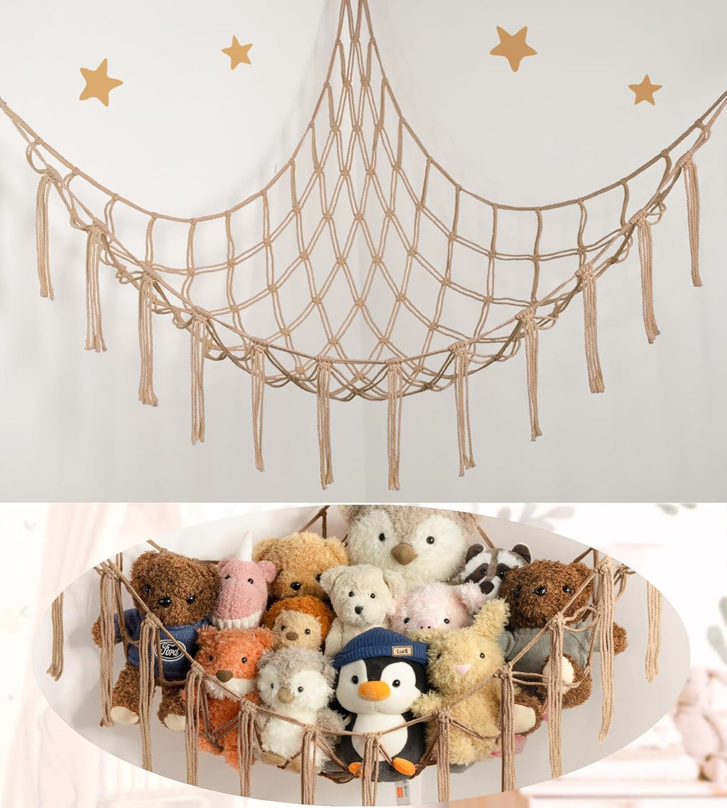Skiennix Stuffed Animal Storage Hammock - Large Plush Toy Organizer for Kids' Room Decor | Nursery Essentials