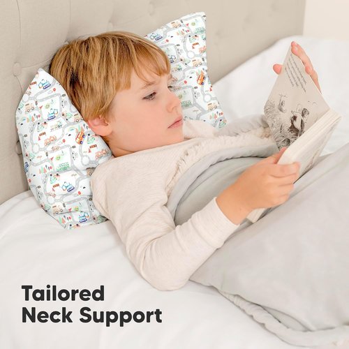 My Little Dreamy Toddler Pillow - Organic Cotton Travel Pillow with Soft Pillowcase | 13x18 Inches, Machine Washable for Ages 2-5