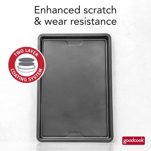 GoodCook PRO Medium Baking Sheet Pan - Nonstick, Scratch-Resistant Carbon Steel | 10 x 15-Inch, Gray, Oven Safe to 480°F