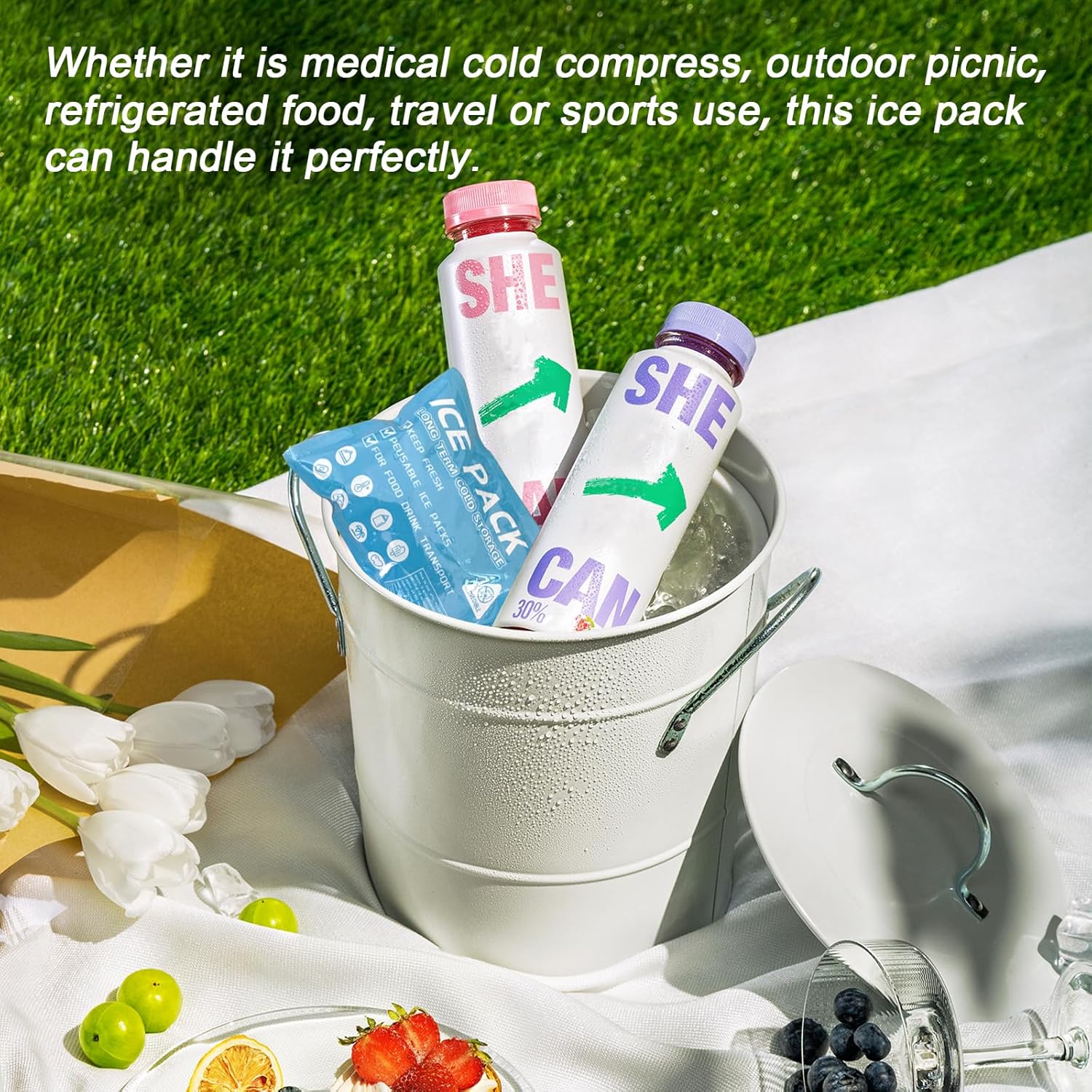 Skiennix Ice Packs for Coolers - Long-Lasting Reusable Gel Packs for Lunch Boxes & Camping