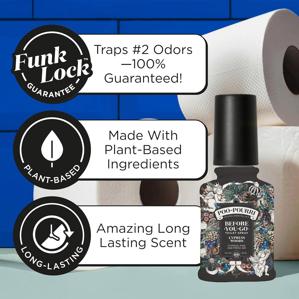 Poo-Pourri Before-You-Go Toilet Spray - Cypress Woods Scent, 2 Fl Oz | Freshen Your Bathroom Experience