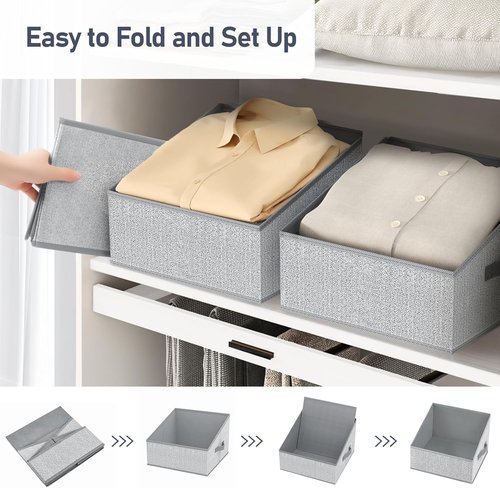DIMJ Closet Storage Bins - Collapsible Fabric Baskets for Organizing Shelves | Trapezoid Design for Toys, Books, and More