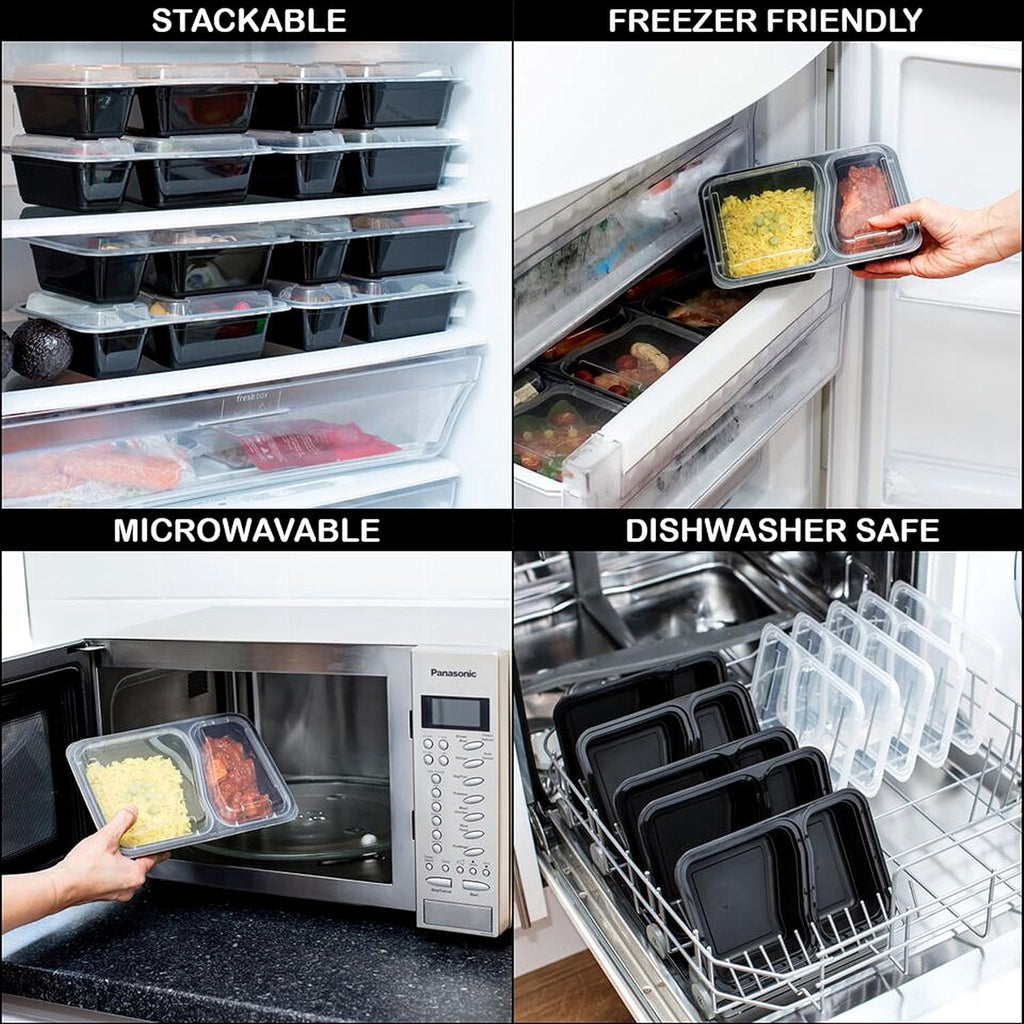 Igluu Meal Prep Containers Reusable (20 Pack) – Food Containers with Lids – Stackable, Microwave, Freezer & Dishwasher Safe – 28oz – 1 Compartment – BPA-Free