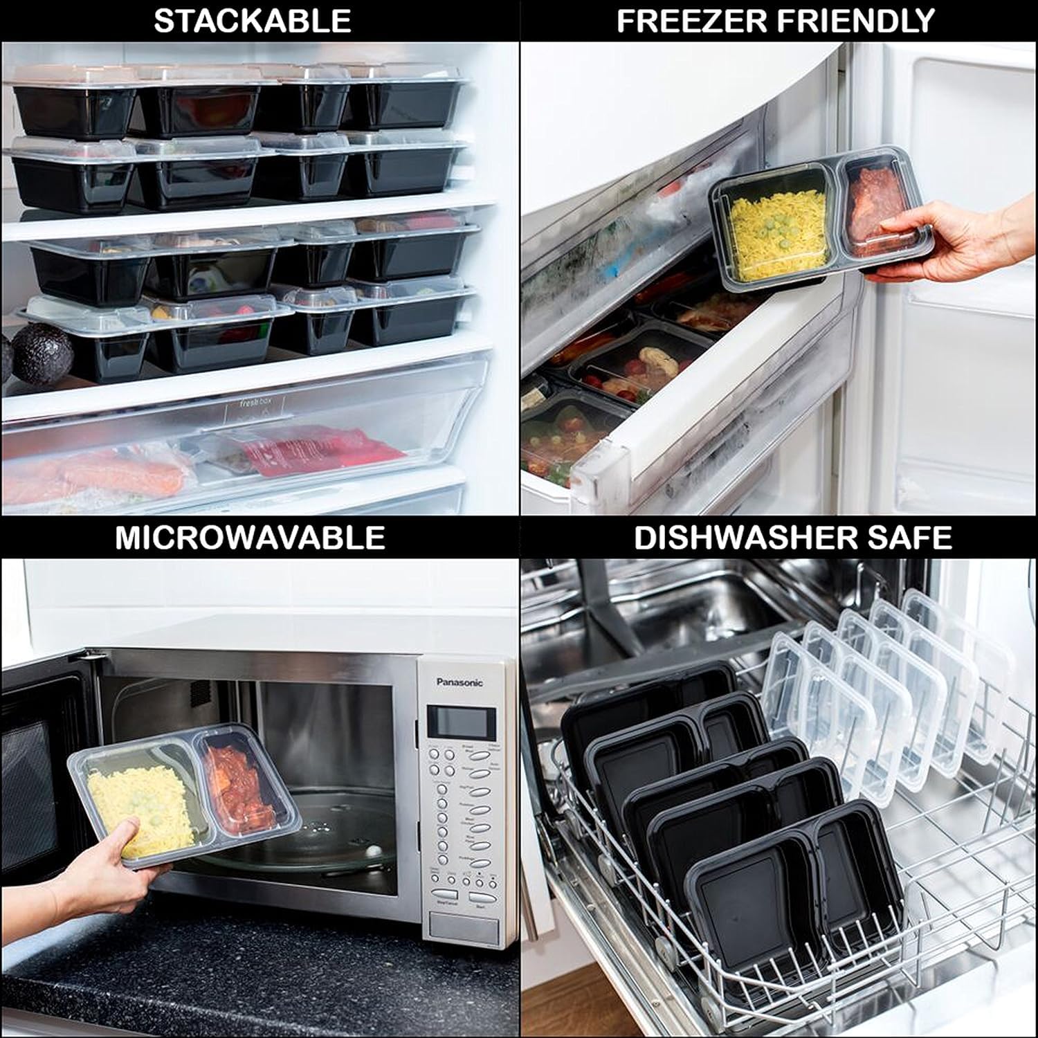 Igluu Meal Prep Containers Reusable (20 Pack) – Food Containers with Lids – Stackable, Microwave, Freezer & Dishwasher Safe – 28oz – 1 Compartment – BPA-Free