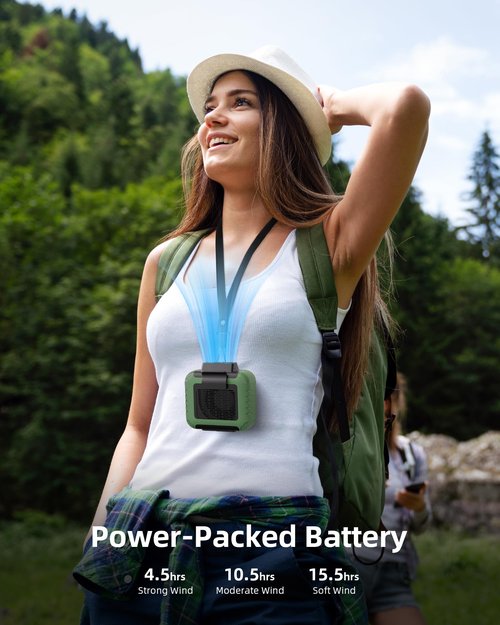 Yeedie Portable Mini Waist Fan Rechargeable with 23H Working Time, 6200 RPM Strong Airflow, 3 Speed Levels, Belt Shirt Fan Clip on Waist Portable Cooling device for Blue Collar,Outdoor Working,Jobsite