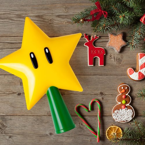 Christmas Tree Topper Mario Star - Super Decorations with Light Up LED : Plug in