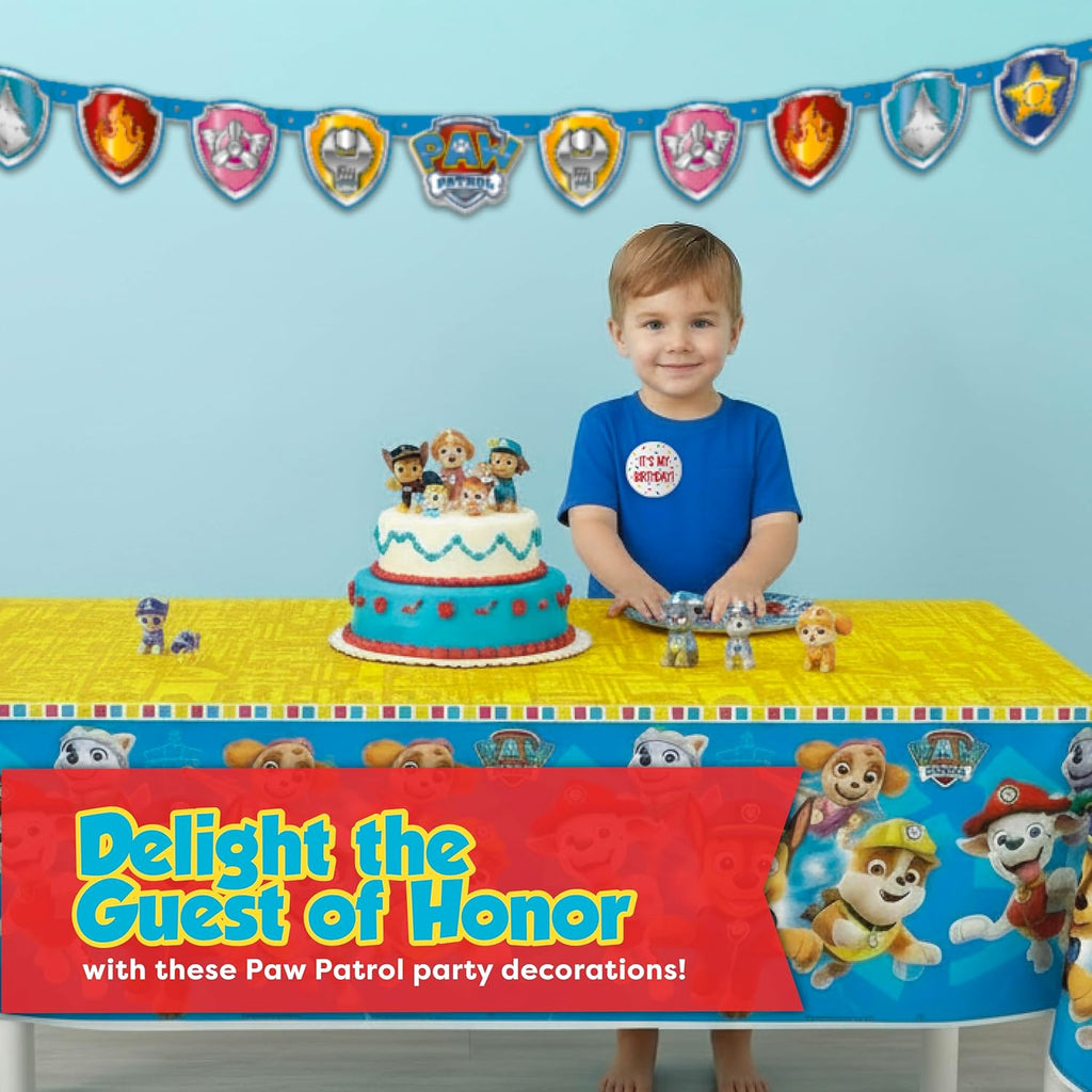 Paw Patrol Tablecloth & Birthday Banner - Officially Licensed Party Decorations | Fun & Festive Design
