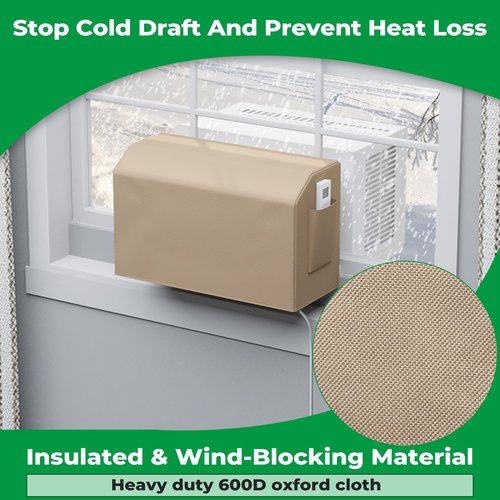 Forestchill Indoor Air Conditioner Cover, Compatible with Midea U-shaped Window AC Unit, Windproof & Dust Proof Indoor Window AC Cover with Storage Bag