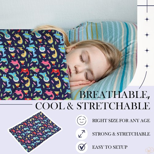 Mindsoft Sensory Sheet Bed Sheet for Kids Adults Toddler Dinosaur Blanket, Twin Size Breathable Stretchy Comfortable Sleeping Bedding Christmas Compression Sheets for Kids Twin