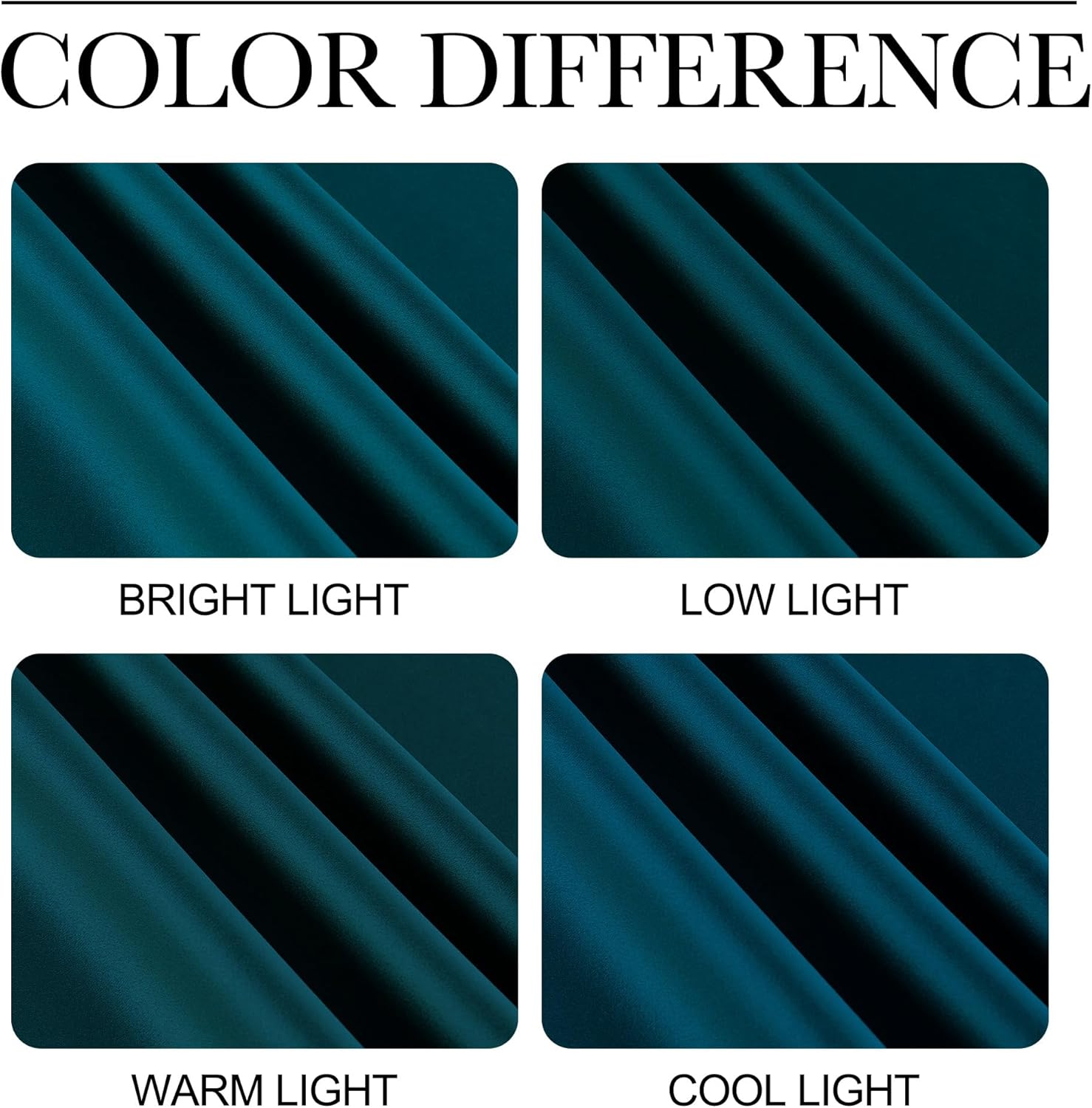 NICETOWN Teal Blackout Cafe Curtains - Faux Silk Thermal Insulated Drapes | 42" W x 63" L, 2 Panels