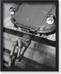 Poster Master | Classic Car Poster - Sexy Mechanic Art Print - Black & White Photography - 8x10 Unframed Decor