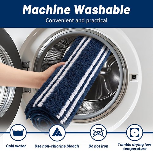 Arenarug Bathroom Rugs - Extra Soft Chenille Bath Mat | Non-Slip, Machine Washable - 17x24 Blue