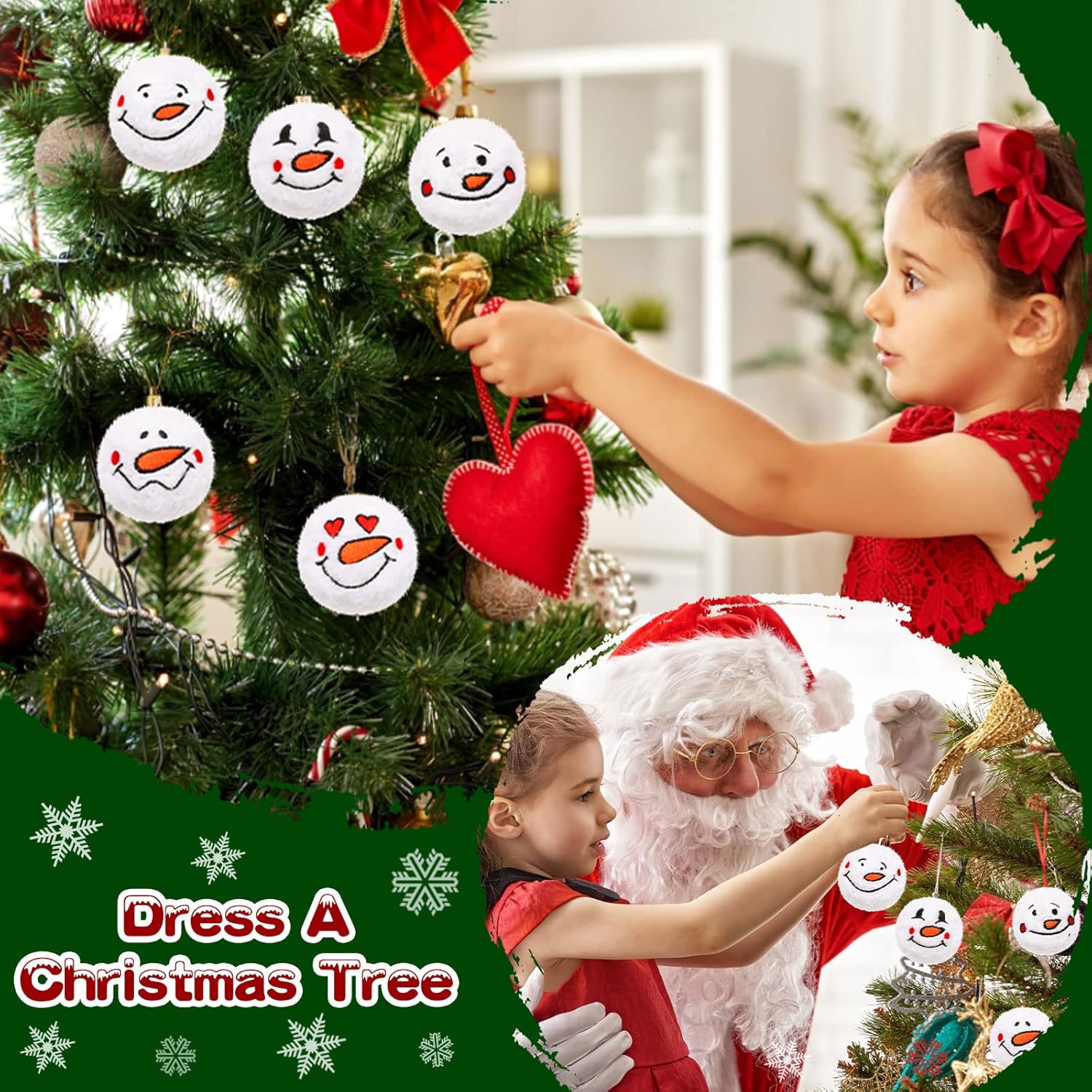 Zubebe Snowball Fun Set - 72 Cute Fake Snowmen Balls for Indoor Winter Parties | 2-Inch Classic Style