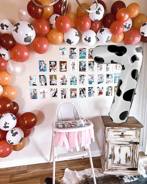 Cow Print Number Balloon - 40 Inch 0 Balloon for Farm Birthday Decorations | Party Supplies for Girls