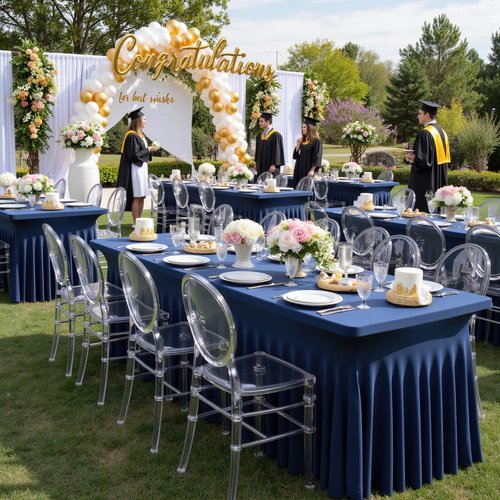 4pk Navy Blue Spandex Tablecloths 6ft for Rectangle Tables, Wrinkle Free Classy Table Skirt Stretchy Fitted Table Cloths Covers 6 Foot for Weddings Birthday Party Events Banquette Baby Shower