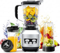 Simple Deluxe Smoothie Blender - 1200W Powerful Kitchen Blender with 60 oz Capacity & BPA-Free Cups | Silver