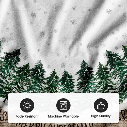 AVOIN colorlife Merry Christmas Christmas Tree Skirt 36 Inch, Snowflake Winter Holiday Tree Mat Decoration