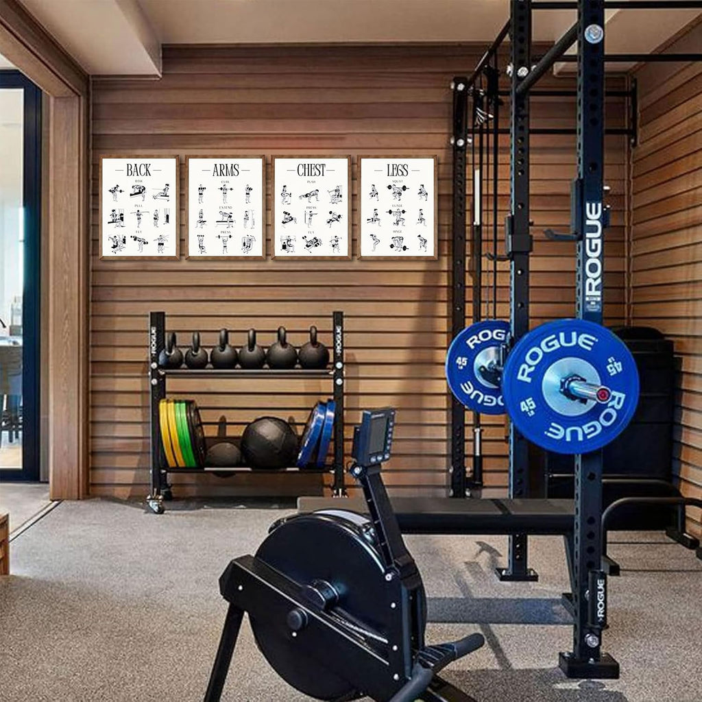 Skiennix Fitness Exercises Wall Art - Dumbbell Workout Poster for Gym & Home Decor | Strength Training