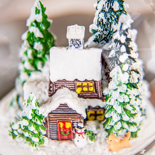 Christmas Music Box Snow Globe Gift, Musical Village Glitter for Women Wife Mom Girlfriend Daughter Son Granddaughter, Xmas Present Plays Silent Night Tune
